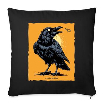 Non, dit le corbeau - Housse de coussin décorative 45 x 45 cm - noir - Devant