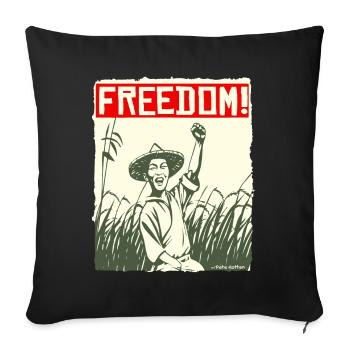 Asian Rice Farmer: Freedom - Sofa pillowcase 17,3'' x 17,3'' (45 x 45 cm) - black - Front