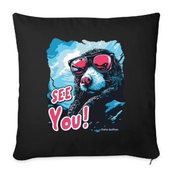 Goodbye, the cool blind mole - Sofa pillowcase 17,3'' x 17,3'' (45 x 45 cm) - black - Front