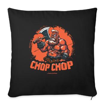 chop chop : combattre un barbare avec une hache - Housse de coussin décorative 45 x 45 cm - noir - Devant