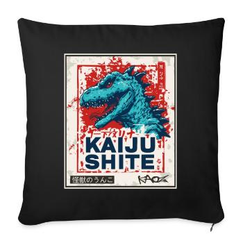 Japonais Kanji Monster Kaiju caca - Housse de coussin décorative 45 x 45 cm - noir - Devant