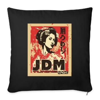 Geisha loves JDM Car Tuning - Sofa pillowcase 17,3'' x 17,3'' (45 x 45 cm) - black - Front