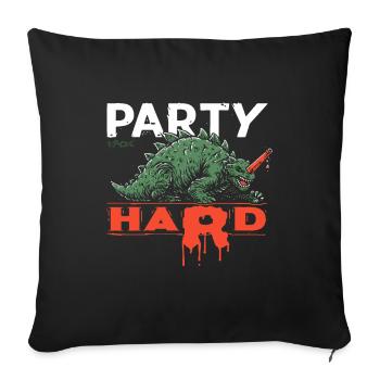 The Party-Hard Dino - Sofa pillowcase 17,3'' x 17,3'' (45 x 45 cm) - black - Front