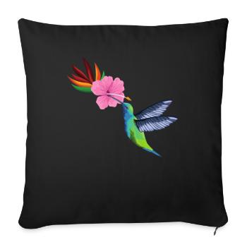 Graine de fleur de colibri - Housse de coussin décorative 45 x 45 cm - noir - Devant