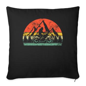 bigfoot riding moto mountain dirt bike - Sofa pillowcase 17,3'' x 17,3'' (45 x 45 cm) - black - Front