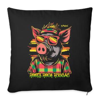 ROOTS ROCK REGGAE Cool Pig - Sofa pillowcase 17,3'' x 17,3'' (45 x 45 cm) - black - Front