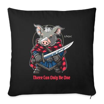 Il ne peut y en avoir qu’un seul : Highlands Pig - Housse de coussin décorative 45 x 45 cm - noir - Devant