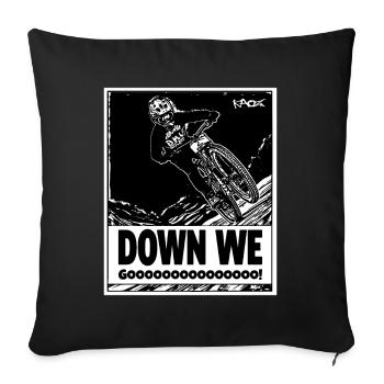 Abwärts geht es: Downhill mountain bike - Sofakissenbezug 45 x 45 cm - Schwarz - Vorne