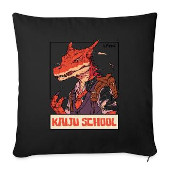 monstres japonais, Retour à l’école Kaiju - Housse de coussin décorative 45 x 45 cm - noir - Devant