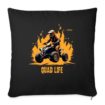 Quad Life: Motorcycle Motocross - Sofa pillowcase 17,3'' x 17,3'' (45 x 45 cm) - black - Front