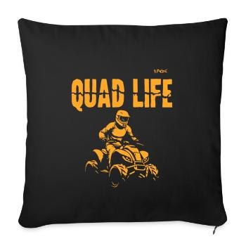 Quad Life, Offroad Moto Motocross - Sofa pillowcase 17,3'' x 17,3'' (45 x 45 cm) - black - Front
