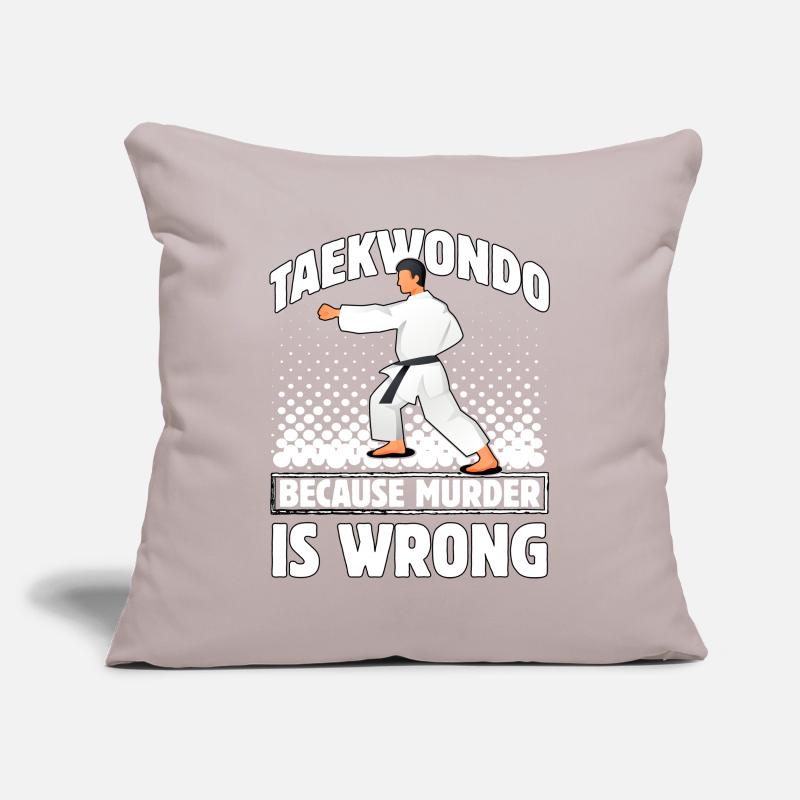 Taekwondo parce que le meurtre est mal Housse de coussin décorative 45 x 45 cm