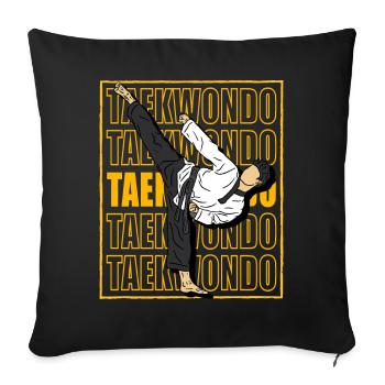 Taekwondo - Housse de coussin décorative 45 x 45 cm - noir - Devant