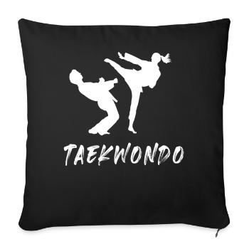 Taekwondo - Housse de coussin décorative 45 x 45 cm - noir - Devant