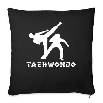 Taekwondo - Housse de coussin décorative 45 x 45 cm - noir - Devant