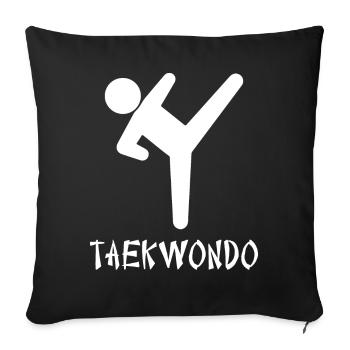 Taekwondo - Housse de coussin décorative 45 x 45 cm - noir - Devant