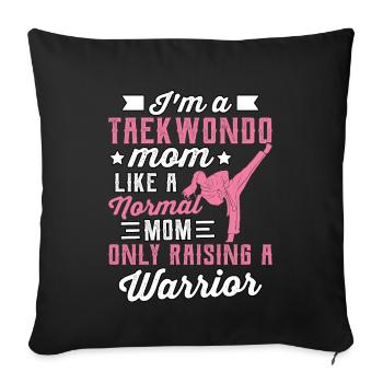 Je suis une maman taekwondo - Housse de coussin décorative 45 x 45 cm - noir - Devant