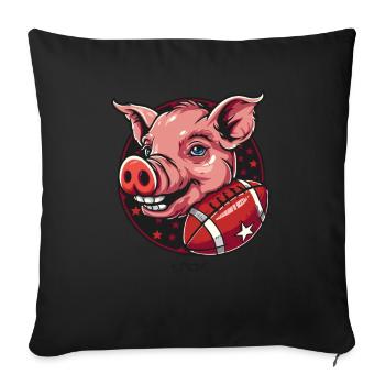 American Football Pig - Sofa pillowcase 17,3'' x 17,3'' (45 x 45 cm) - black - Front