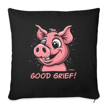 Oh my goodness! Funny Pig - Sofa pillowcase 17,3'' x 17,3'' (45 x 45 cm) - black - Front