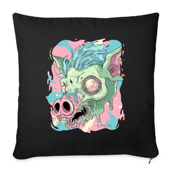 Psychedelic Acid Pig - Sofa pillowcase 17,3'' x 17,3'' (45 x 45 cm) - black - Front
