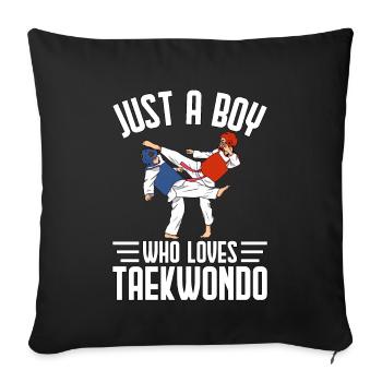 Juste un garçon qui aime le taekwondo - Housse de coussin décorative 45 x 45 cm - noir - Devant