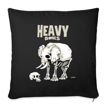 Os lourds : Crâne d’éléphant - Housse de coussin décorative 45 x 45 cm - noir - Devant