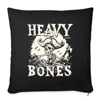 Heavy Bones : Trésor de pirate et Pirate - Housse de coussin décorative 45 x 45 cm - noir - Devant
