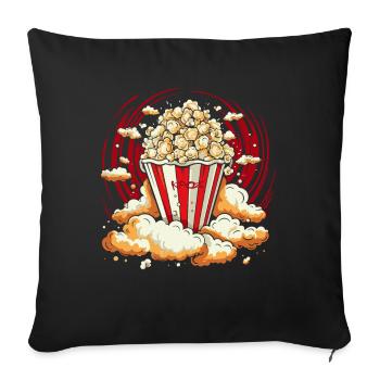 Maïs soufflé brillant - Housse de coussin décorative 45 x 45 cm - noir - Devant
