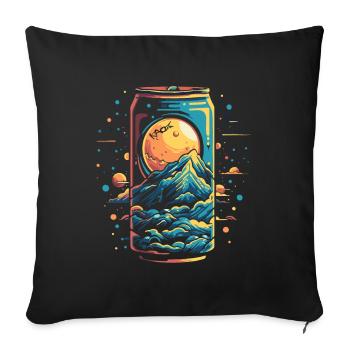 Space Universe Soda Can - Sofa pillowcase 17,3'' x 17,3'' (45 x 45 cm) - black - Front