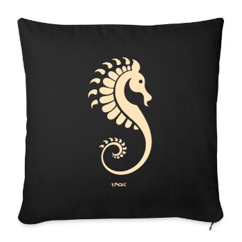 A seahorse - Sofa pillowcase 17,3'' x 17,3'' (45 x 45 cm) - black - Front