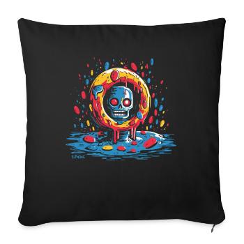 A spooky realm in the circle of delicious donuts - Sofa pillowcase 17,3'' x 17,3'' (45 x 45 cm) - black - Front