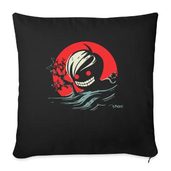 Creepy Horrible Kid for Horror Anime Fans - Sofa pillowcase 17,3'' x 17,3'' (45 x 45 cm) - black - Front