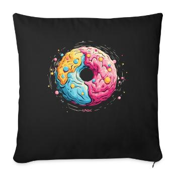 Une galaxie de beignets - Housse de coussin décorative 45 x 45 cm - noir - Devant