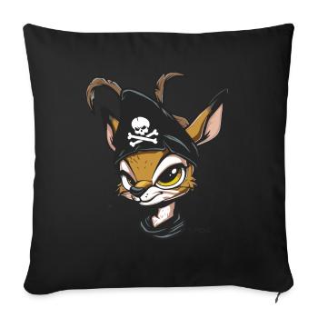 Gazelle Cerf Pirate - Housse de coussin décorative 45 x 45 cm - noir - Devant