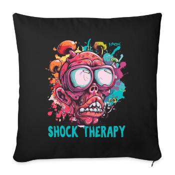 Shock Therapy Crazy Guy Skull - Sofa pillowcase 17,3'' x 17,3'' (45 x 45 cm) - black - Front
