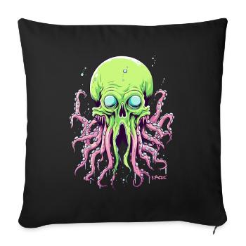 Le crâne de poulpe super cool - Housse de coussin décorative 45 x 45 cm - noir - Devant
