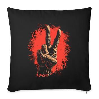 Main de paix - Housse de coussin décorative 45 x 45 cm - noir - Devant