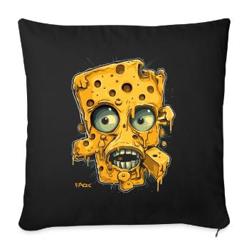Great cheesy cheese head - Sofa pillowcase 17,3'' x 17,3'' (45 x 45 cm) - black - Front