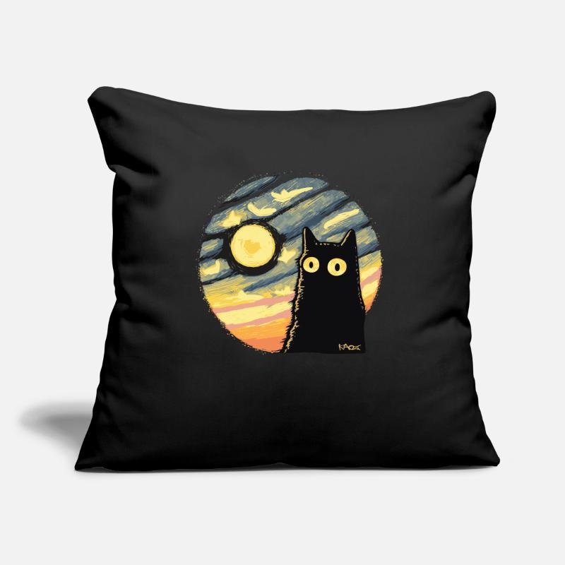 Etoiles clair de lune chat de lune Housse de coussin décorative 45 x 45 cm