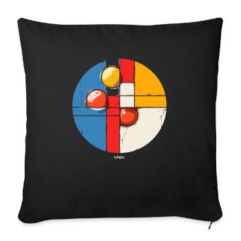 Art moderne abstrait : Donut - Housse de coussin décorative 45 x 45 cm - noir - Devant