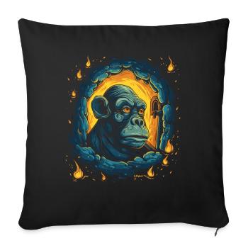 The Night of the Starry Bright Dungeon Monkey - Sofa pillowcase 17,3'' x 17,3'' (45 x 45 cm) - black - Front