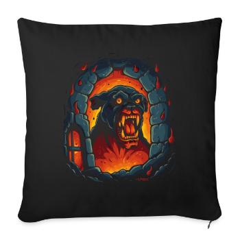 Hellhound, the Hound of Hell's Dungeon - Sofa pillowcase 17,3'' x 17,3'' (45 x 45 cm) - black - Front