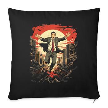 A crazy giant Japanese businessman - Sofa pillowcase 17,3'' x 17,3'' (45 x 45 cm) - black - Front