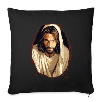 Le gars qui ressemble à Jésus en moi sort - Housse de coussin décorative 45 x 45 cm - noir - Devant