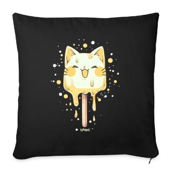 Ice Cat at Style - Sofa pillowcase 17,3'' x 17,3'' (45 x 45 cm) - black - Front