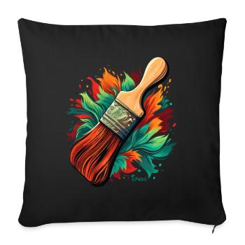 Brushes for painters - Sofa pillowcase 17,3'' x 17,3'' (45 x 45 cm) - black - Front
