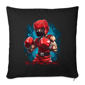 A Cubic Cartoon Pixel Boxer Boxing - Sofa pillowcase 17,3'' x 17,3'' (45 x 45 cm) - black - Front