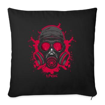 Rote Gasmaske - Sofakissenbezug 45 x 45 cm - Schwarz - Vorne