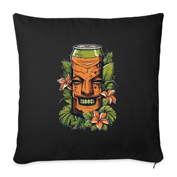 Smiling Tiki in the Jungle: Soda Can - Sofa pillowcase 17,3'' x 17,3'' (45 x 45 cm) - black - Front