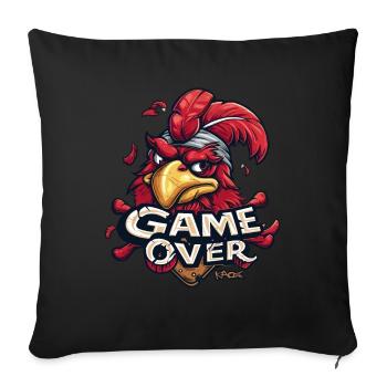 Game Over Gaming Gamer Chickens Rooster Chicken - Sofa pillowcase 17,3'' x 17,3'' (45 x 45 cm) - black - Front